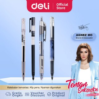 Deli Office Gel Pen Pulpen Kantor 0.5/0.7/1mm