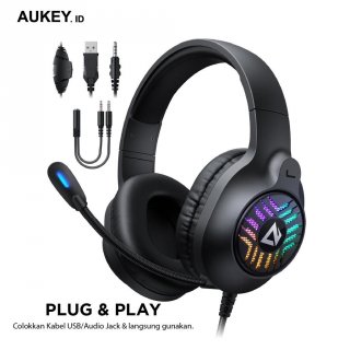 8. Headset Gaming AUKEY GH-X1 RGB - 500873, Suara Maksimal Bikin Ngegame Makin Puas