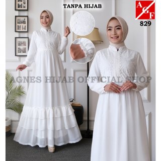 27. Agnes Ghina Dress Gamis Putih