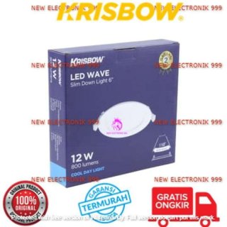 Krisbow Lampu Downlight Slim Bulat Led 12w