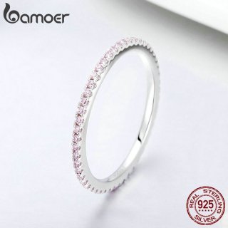 Bamoer Cincin Silver Dengan Kristal Untuk Wanita SCR066