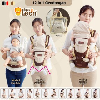 Baby Leon 12in1 Hipseat + Penutup Kepala BY-6011 - BROWN