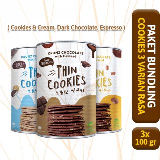 27. WoCA Krunz Thin Cookies Paket Bundling 3 Varian Rasa, Camilan Diet yang Enak