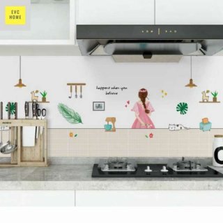 Wallpaper Dapur Motif Kartun