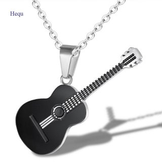 20. Hequ No Fade Guitar Shape 316L Stainless Steel Men Or Women Necklaces