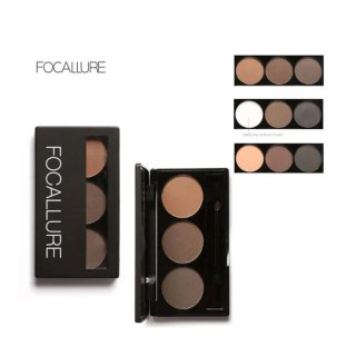 Focallure 3 Color Waterproof Eye Shadow Powder Make Up Palette with Brush