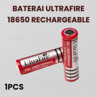 Baterai Ultra Fire 18650 3,7V Bisa Di Cas Charger Batrei Senter Police - 6800mAh