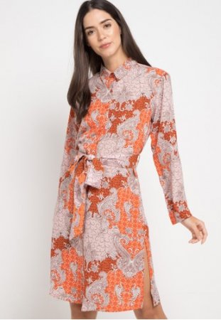 Korz - Paisley Print Shirt Dress