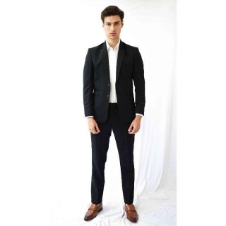 Houseofcuff Jas Pria Slim Fit Suit Blazer Formal Hitam