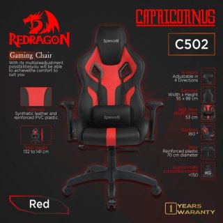 Redragon CAPRICORNUS C502 Premium Quality Kursi Gaming Chair RED