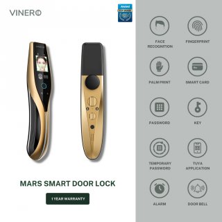 Vinero Mars Automatic Smart Door Lock Fingerprint 3D Face Recognition