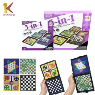 18. Magnetic Board Game 5in1, Mengenalkan Anak Catur dan Permainan Papan Lainnya
