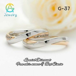21. Cincin Nikah Cincin Couple Palladium Cincin Kawin Sepasang Lapis Gold Cincin Tunangan G-37