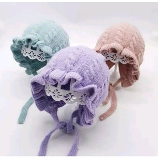 9. Hat Baby Girl, Topi Kupluk Bayi Bonnet Ruffle, Nyaman dan Stylish