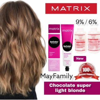 Matrix socolor 12.5 chocolate super light blonde cat pewarna rambut