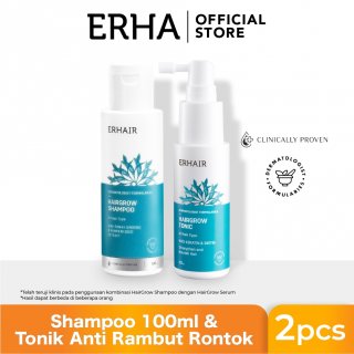 27. ERHAIR Bundling HairGrow Shampoo 100ml & Tonic, Pilihan Tepat Perawatan Rambut Rontok