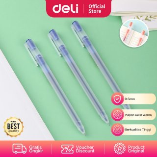 Deli Color Gel Pen Pulpen Gel 8 Warna