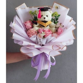 BEE FLORIST_Artificail Flower Bouquet/ Buket Wisuda / Boneka Wisuda / Buket Boneka