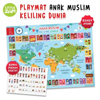 14. Little Zam (PPD) - Mainan Edukatif : Playmat Peta Dunia, Mengenalkan Aneka Budaya pada Anak