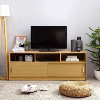 Dekoruma Moku Buffet TV Cabinet Sliding Door Meja TV Minimalis atau Lemari Rak TV dengan Pintu Geser