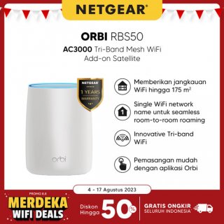 NETGEAR RBS50 Orbi Tri Band Mesh WiFi Satellite RBS 50