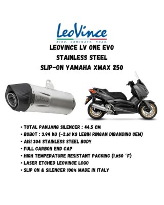 Knalpot Racing Leovince LV One Evo SS Slip On Xmax / Xmax New 14375E