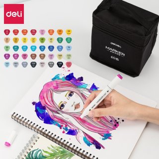 22. Deli Color Marker With Bag, Kado untuk Dia yang Suka Menggambar