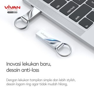 Vivan Flashdisk 64GB Waterproof Ring Design Silver VF