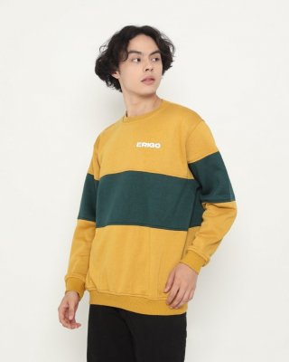 20. Erigo Sweatshirt Stripe Leyna Fleece Mustard