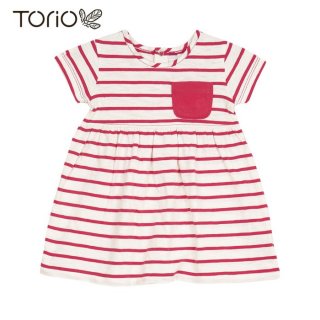 Torio Basic Dress Stripe Pink