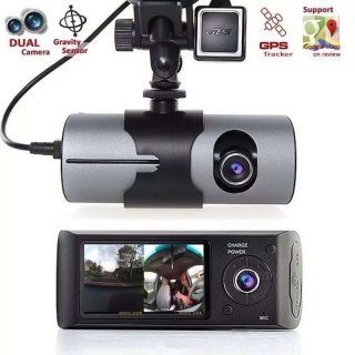 NS - DVR Mobil Dual kamera GPS R300 - CCTV Mobil Dash Cam Dual Lens