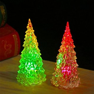 19. Pohon Natal Kristal Akrilik, Hiasan yang Lampu yang Ceria