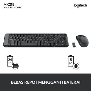 Logitech MK215 Combo Keyboard dan Mouse Wireless