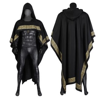 PREORDER 2022 New Movie Black Adame Ancient Egyptian Male Hero Tight Jumpsuit 3 d Printing Cloak Halloween