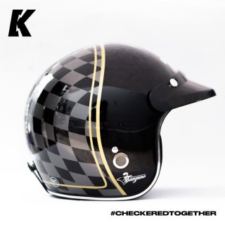 Katros X Marzano Checkered Motorcycle Helmet