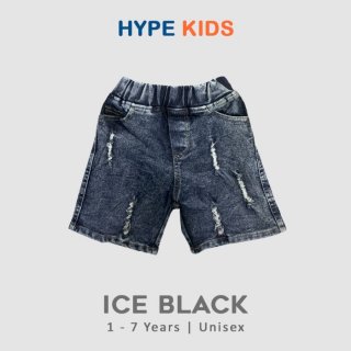 Hypekids Ice Black - Celana Pendek Anak Black Jeans 