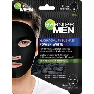 24. Garnier Men Power White Sheet Mask, Membersihkan Kotoran dan Sel Kulit Mati