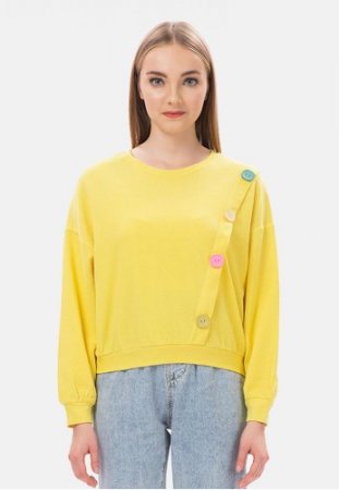MKY Clothing - Colourfull Side Button Sweater in Yellow