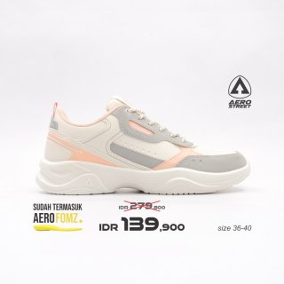 Aerostreet 36-40 Jisoo Abu Muda Peach - Sepatu Sneakers Wanita 21LL12 