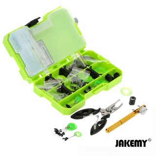 Jakemy Fishing Accessories Tool Kit with Storage Box JM-PJ5002 green
