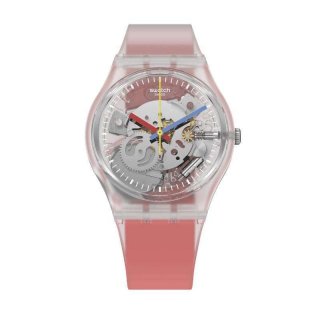 Jam Tangan Pria Swatch GE292 CLEARLY RED STRIPED Original & Garansi