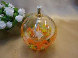 揺れる炎と津軽びいどろの色彩が素敵