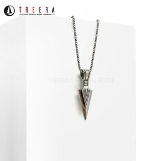 5. Titanium Kalung Pria Triangle Silver Treera