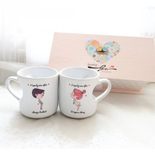 11. Custom Mug Couple Kado Hadiah Valentine, Bisa Request Tulisan dan Karakternya