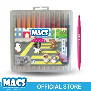 15. MACS Dual Tip Brush Pen Marker Color 24 Warna