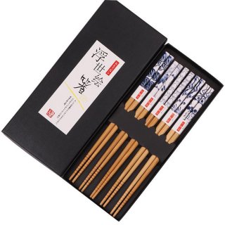 22. Japanese Print Sumpit Kayu/Sumpit Jepang Chopsticks, Menarik untuk jadi Kado