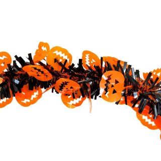 W! Accessories Dekorasi Halloween Tinsel Hitam Oranye Labu