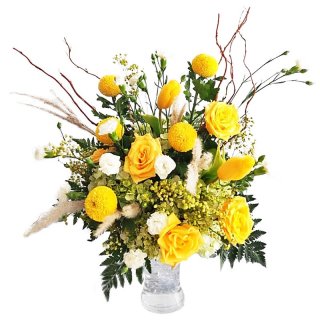 22. Mello Yellow in Vase, Rangkaian bunga cantik untuk Pajangan