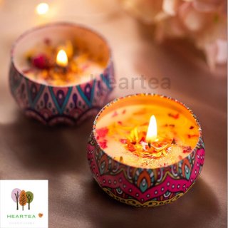 Lilin Aromaterapi / Scented Candle Soy Wax with Dried Flower
