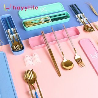 HAYYLIFE 3 in 1 Set Sendok Garpu Sumpit Stainless Steel